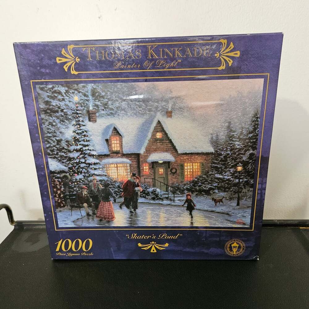 Thomas Kinkade Skater's Pond 1000 Piece Jigsaw Puzzle